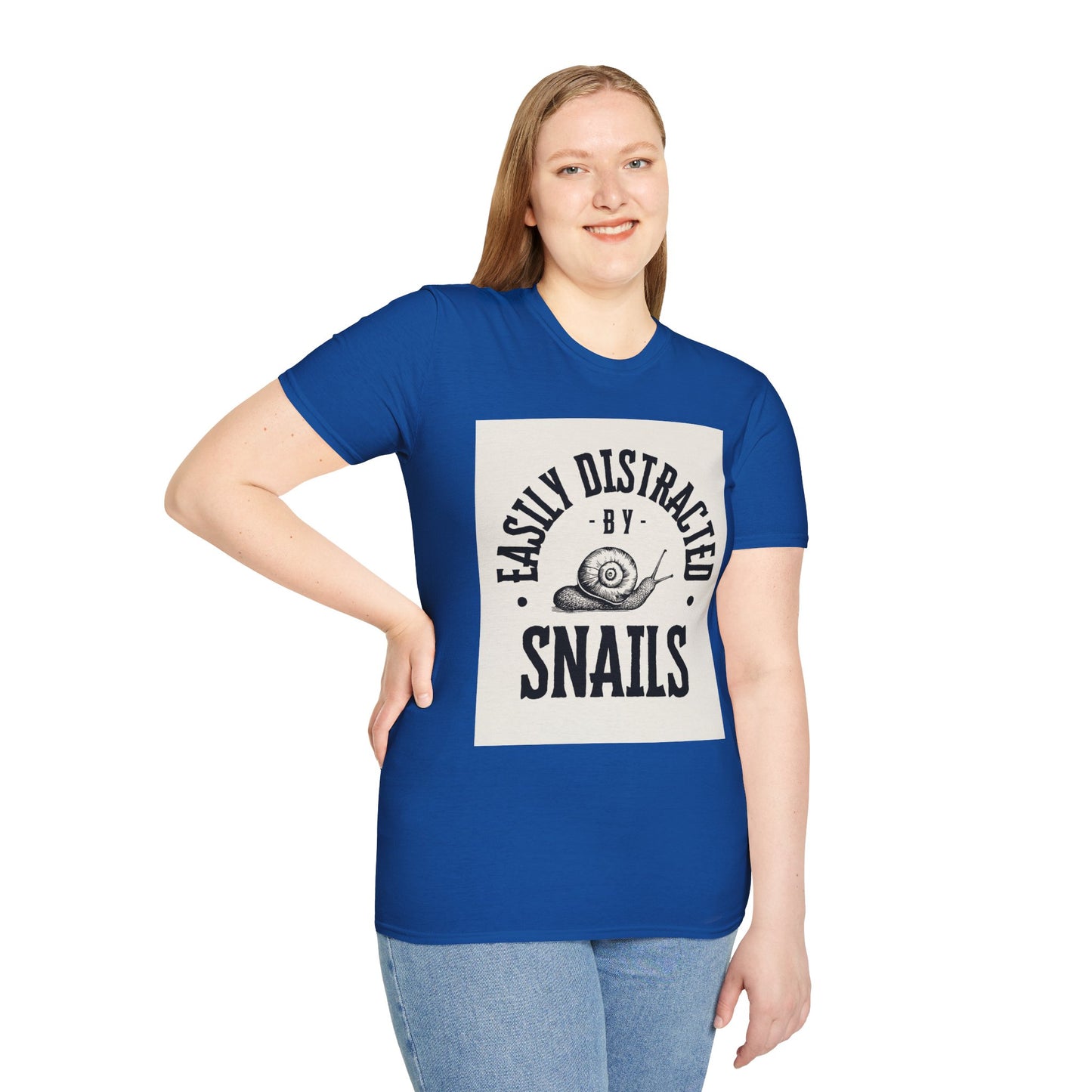 Easily Distracted by Snails Vintage T-Shirt, Funny Snail Tee, Gift for Nature Lovers, Humorous Graphic Shirt, Cute Casual Wear