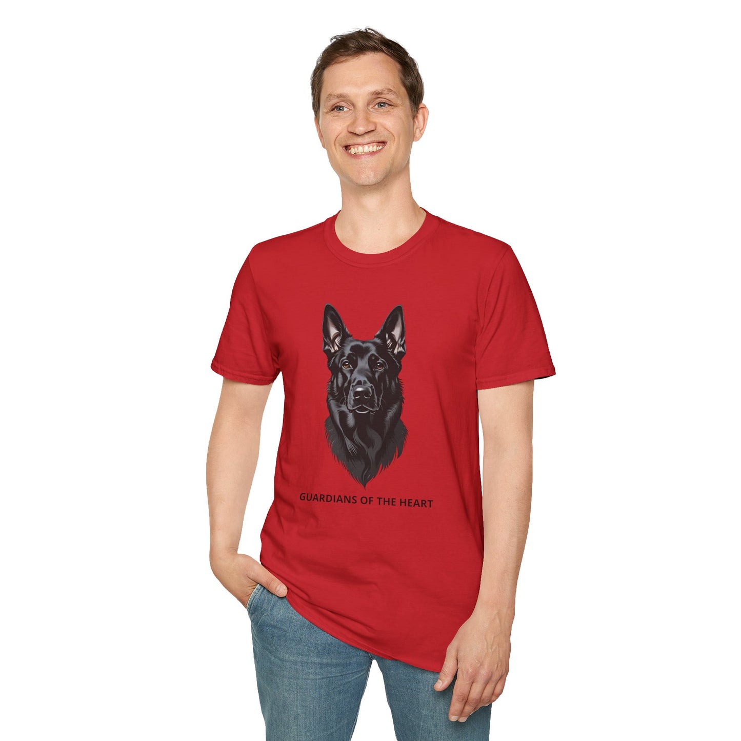 Guardians of the Heart Black German Shepherd T-Shirt, Dog Lover Shirt, Pet Memorial Tee, Unisex Animal T-Shirt, Gift for Dog Owners