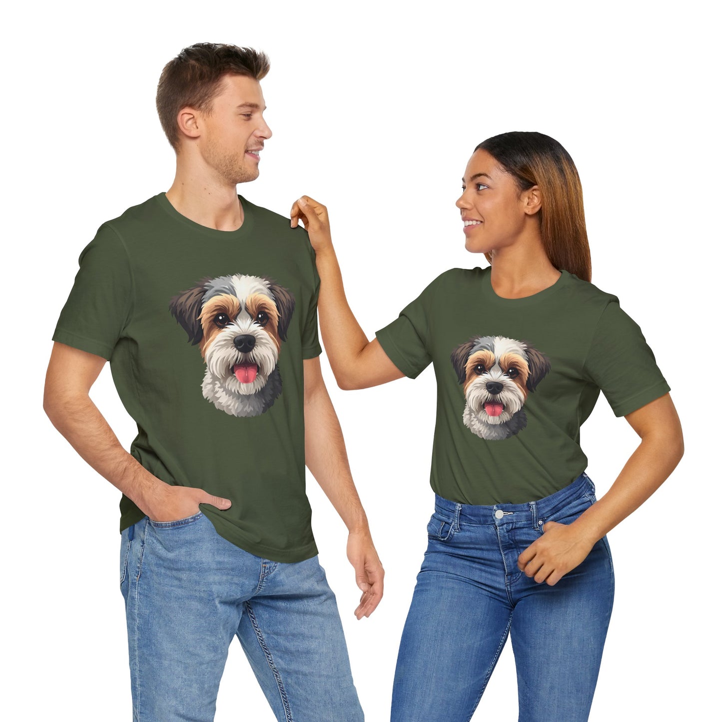 Unisex Dog Lover T-Shirt Featuring a 3D Design of Cute Fluffy Bichon Frise Mix | Gift for Dog Owners
