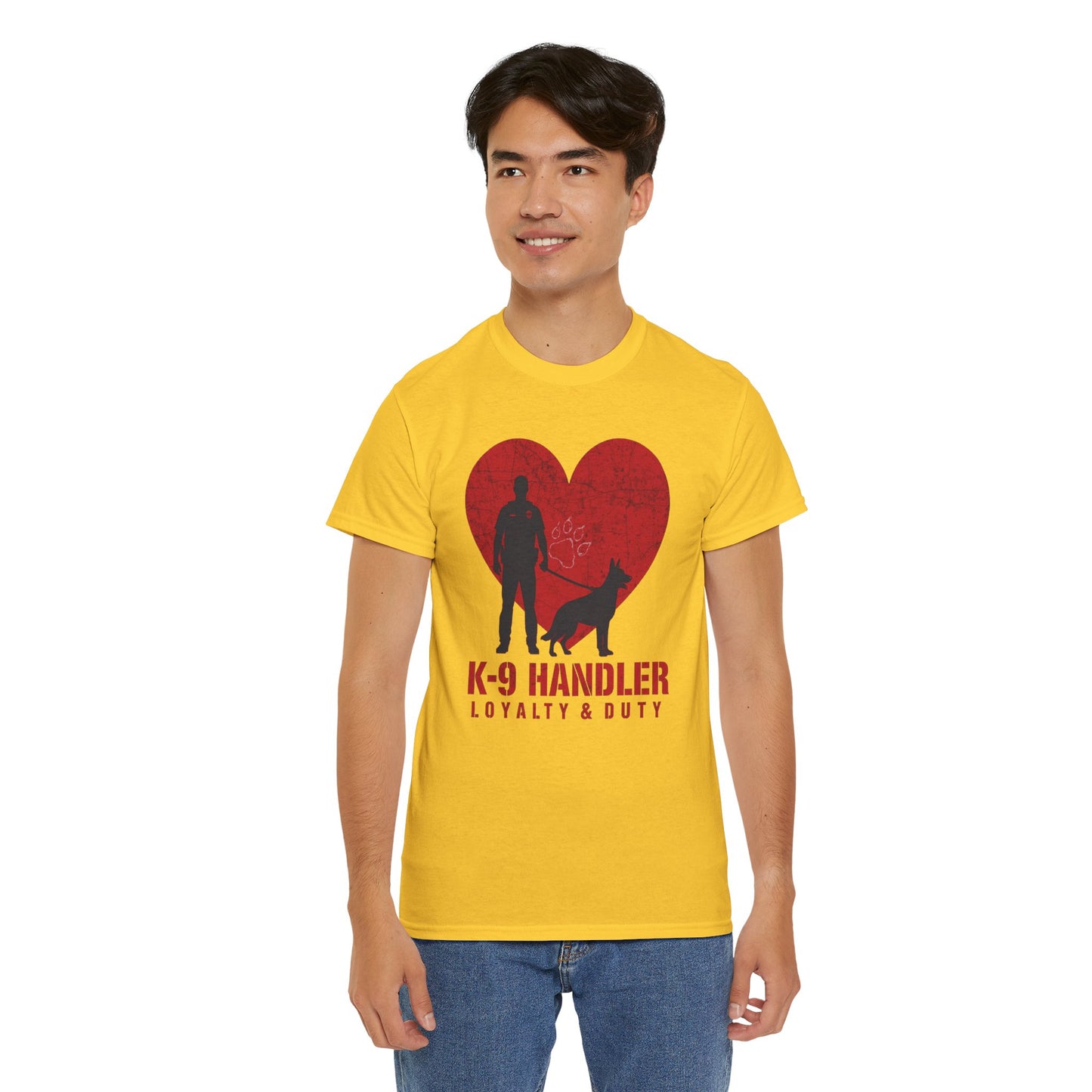 K-9 Handler Heavy Cotton Tee - Loyalty & Duty Shirt, Dog Lover Gift