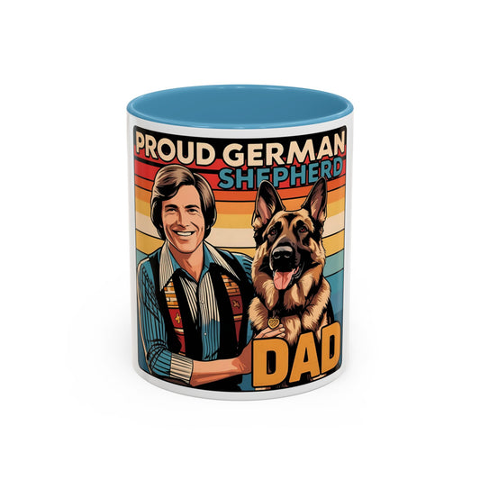 Proud German Shepherd Retro Dad Coffee Mug, Dog Lover Gift, Pet Parent Present, Father's Day Cup, Animal Enthusiast Drinkware