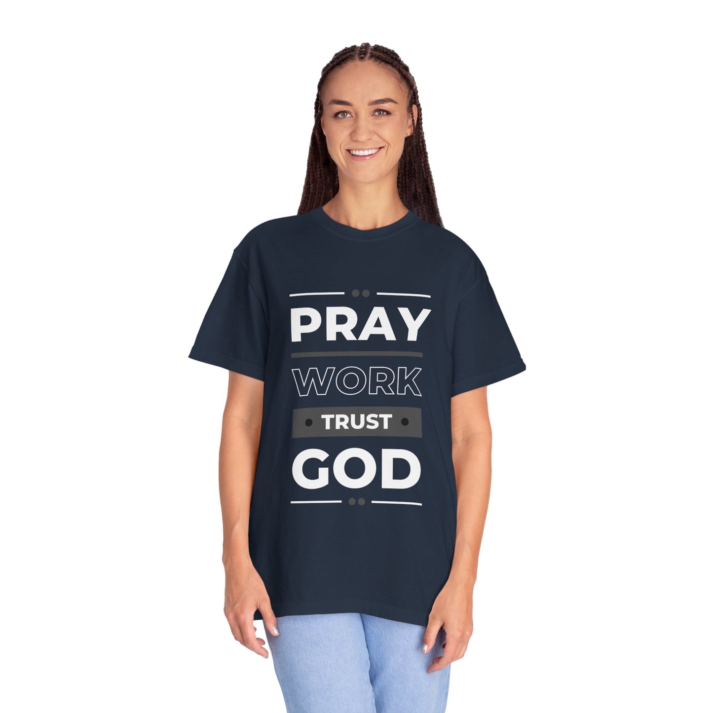 Faith-Inspired Garment-Dyed T-shirt, Inspirational Tee, God Trust Shirt, Religious Apparel, Motivational Gift, Unisex Fashion