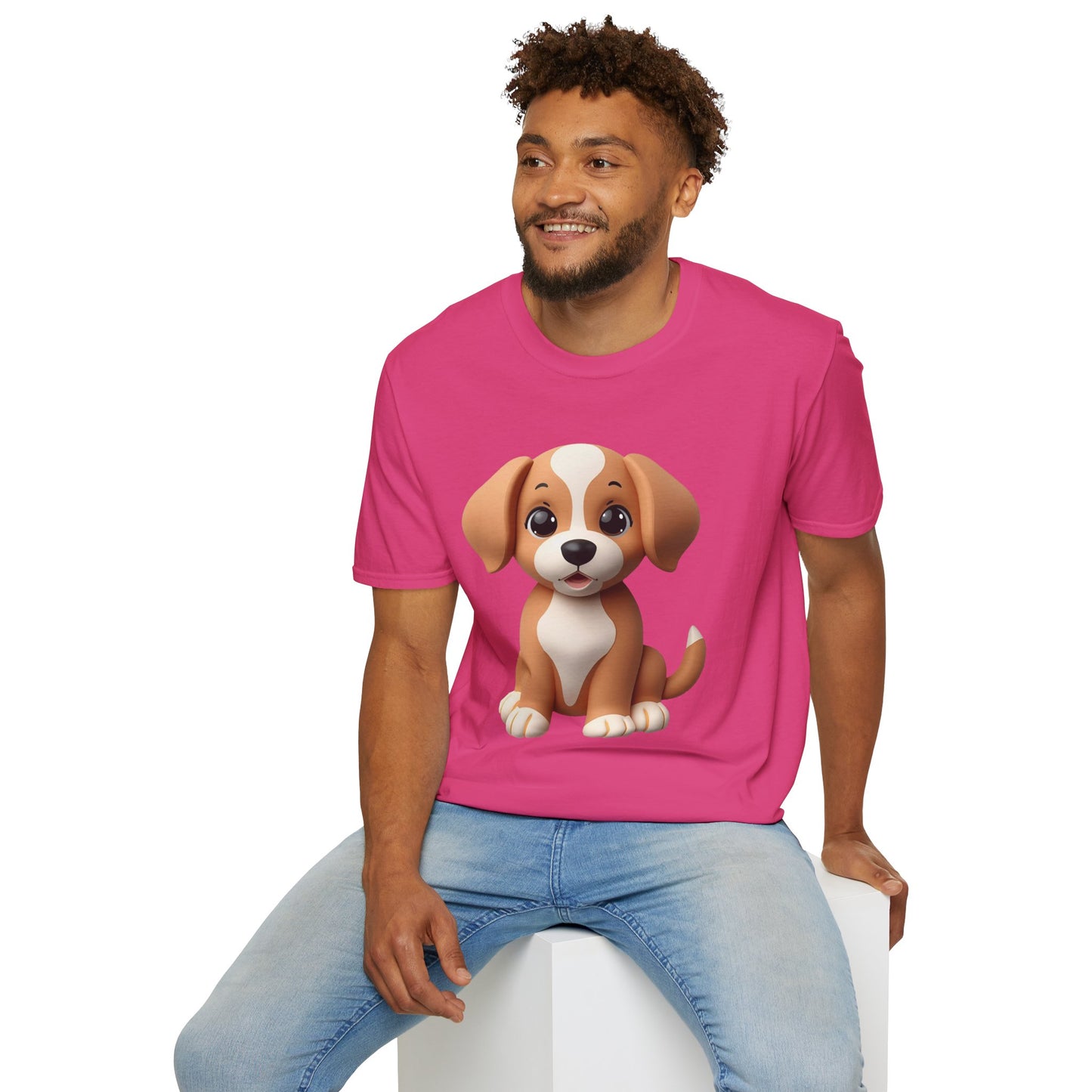 Adorable Puppy 3D Graphic T-Shirt for Dog Lovers, Cute Pet Shirt