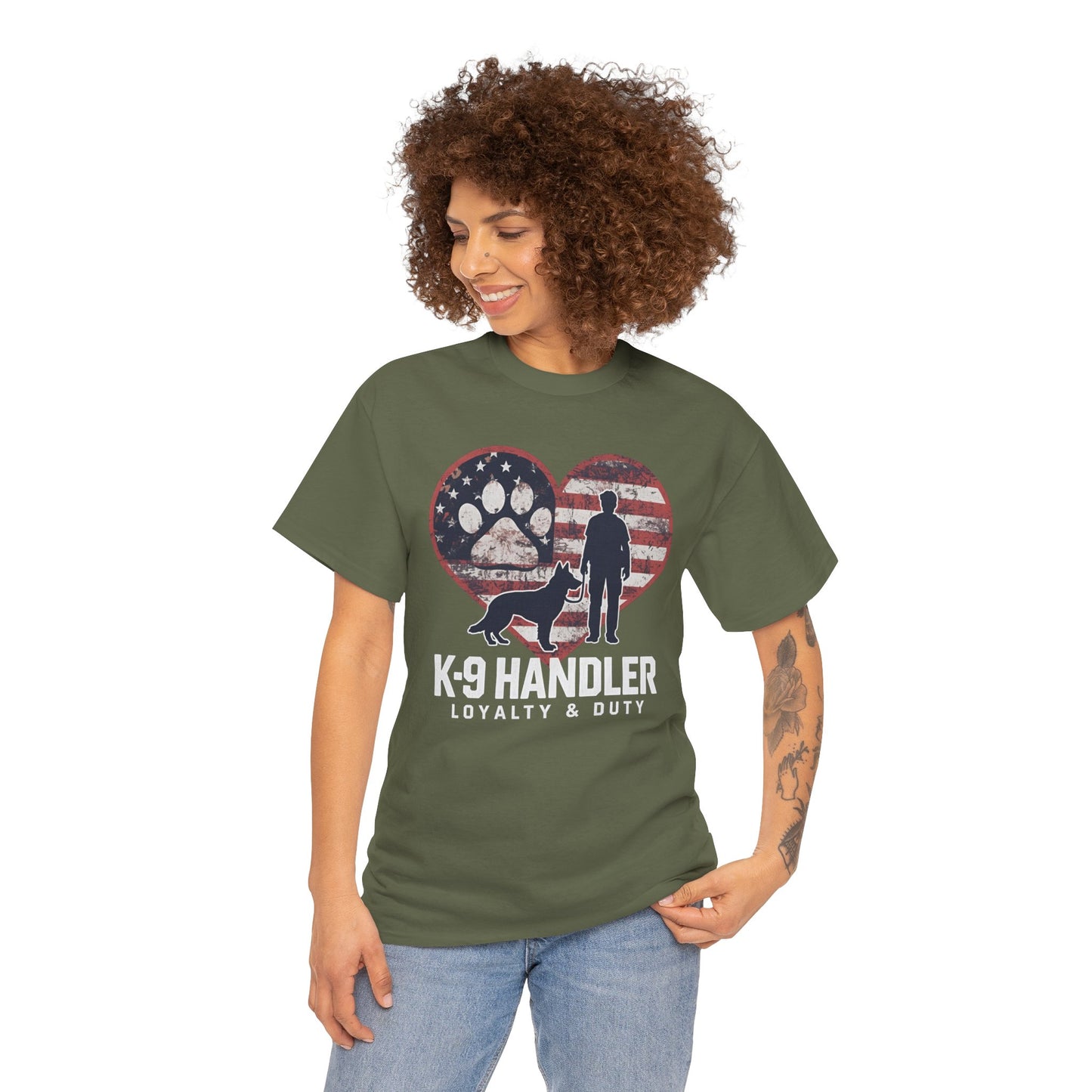 K-9 Handler Heart Tee | Loyalty & Duty T-Shirt | Dog Lover Gift, Police Support Shirt