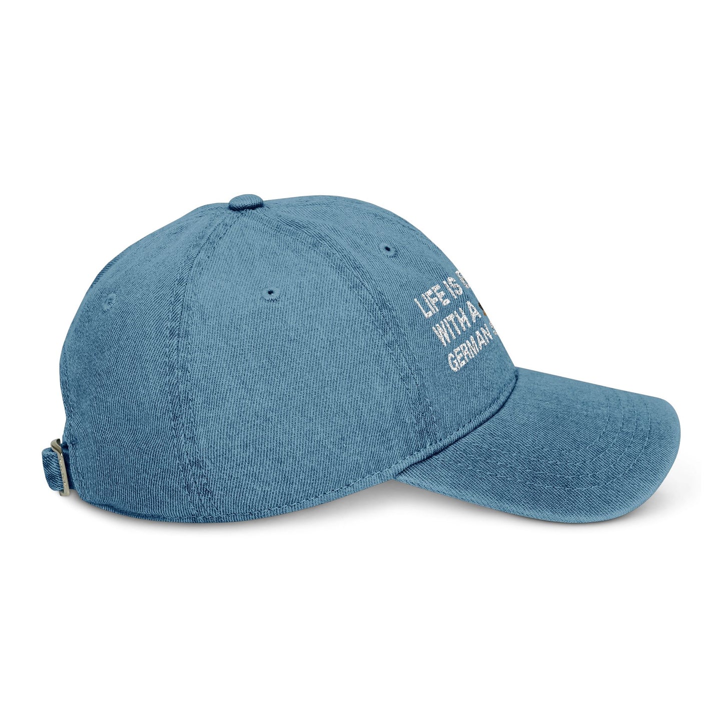 Embroidered Denim Hat - 'Life Is Better With A German Shepherd'