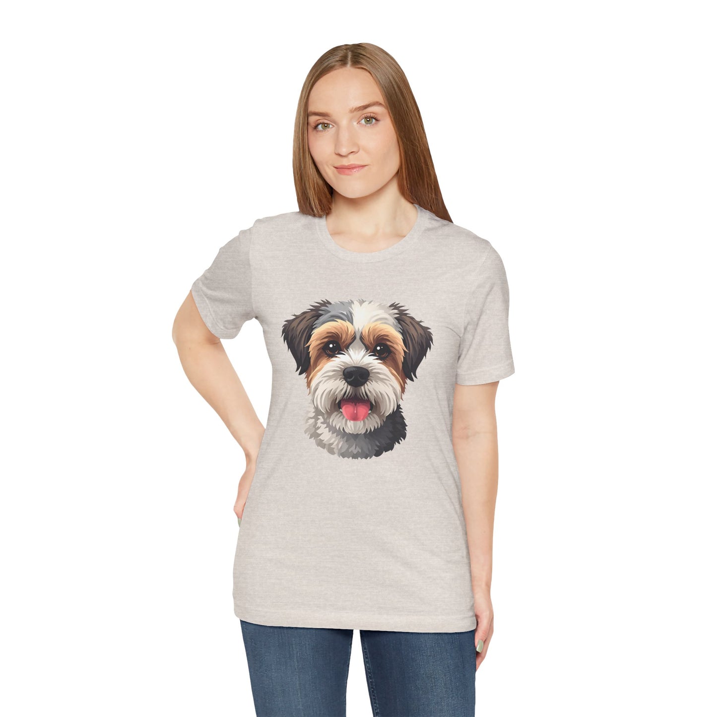 Unisex Dog Lover T-Shirt Featuring a 3D Design of Cute Fluffy Bichon Frise Mix | Gift for Dog Owners