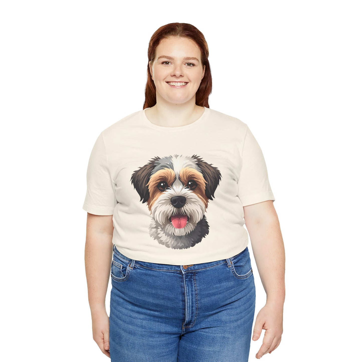 Unisex Dog Lover T-Shirt Featuring a 3D Design of Cute Fluffy Bichon Frise Mix | Gift for Dog Owners