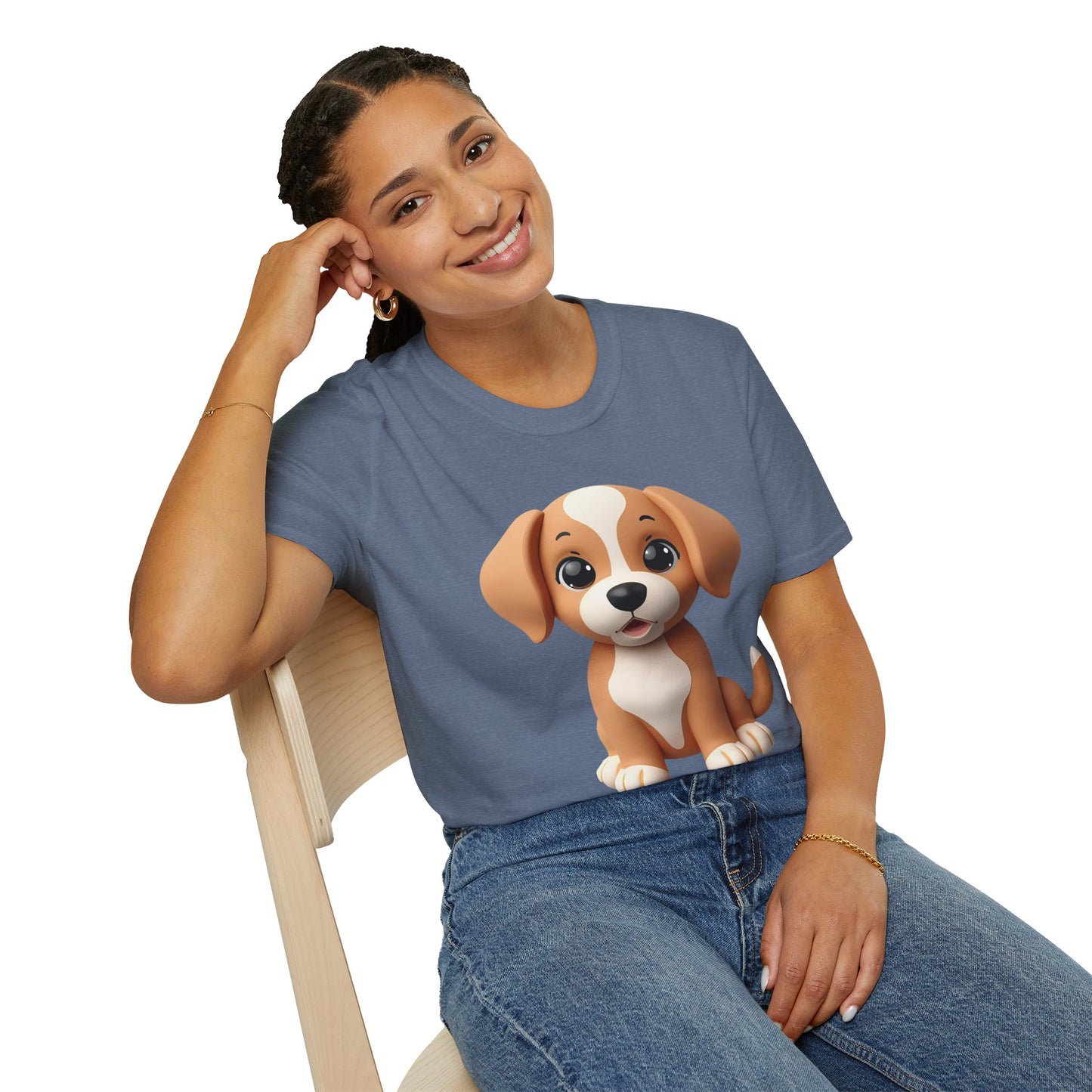 Adorable Puppy 3D Graphic T-Shirt for Dog Lovers, Cute Pet Shirt