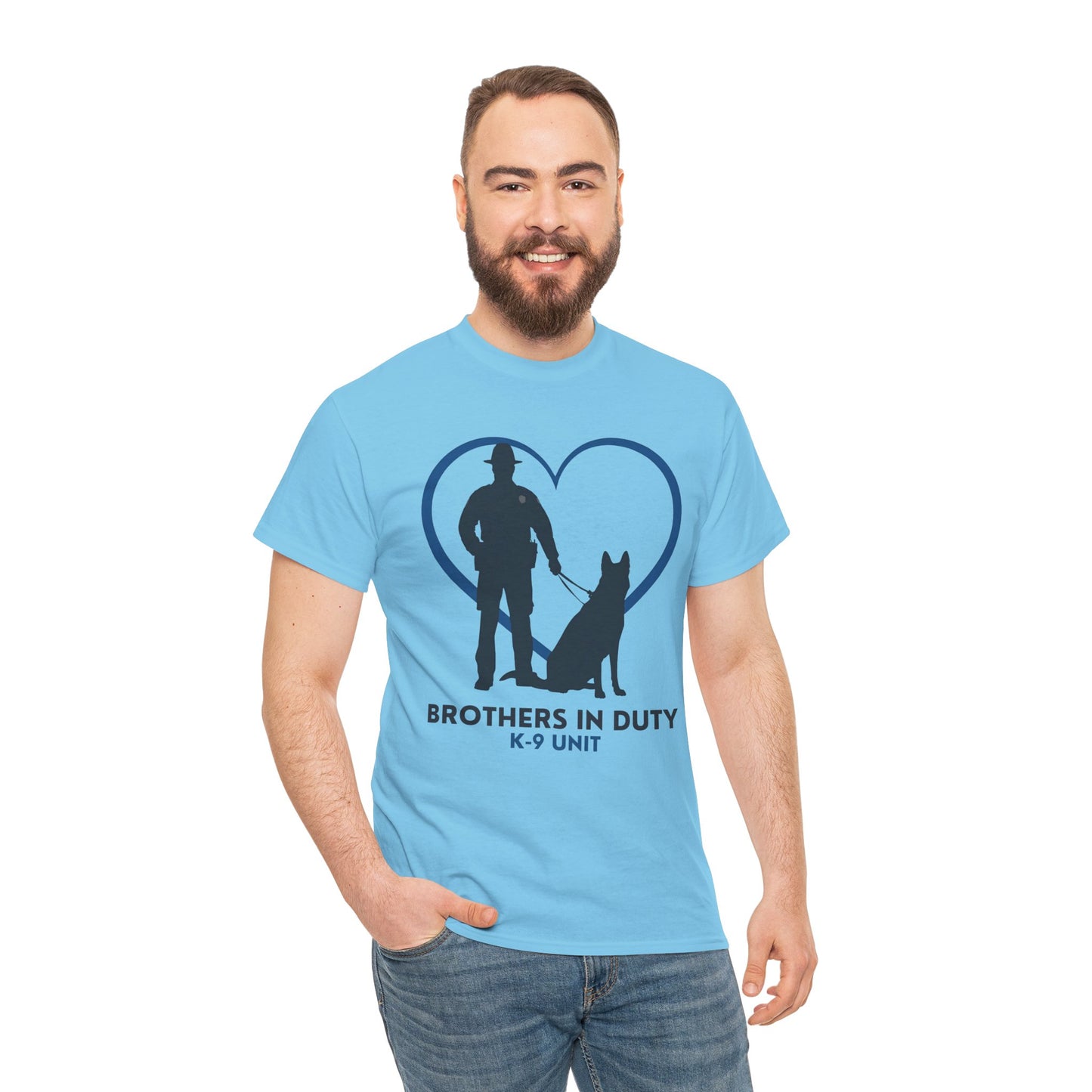 Heartfelt K-9 Unit Tee - Brothers In Duty | Police Officer Gift, Dog Lover Shirt, Law Enforcement Apparel