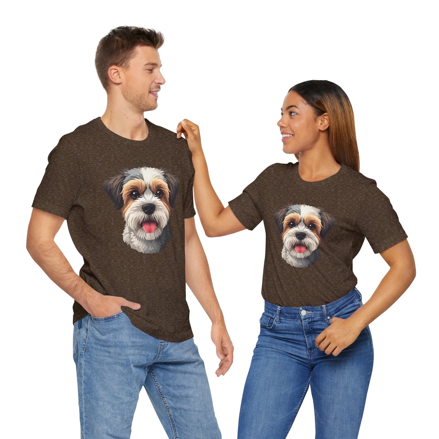 Unisex Dog Lover T-Shirt Featuring a 3D Design of Cute Fluffy Bichon Frise Mix | Gift for Dog Owners