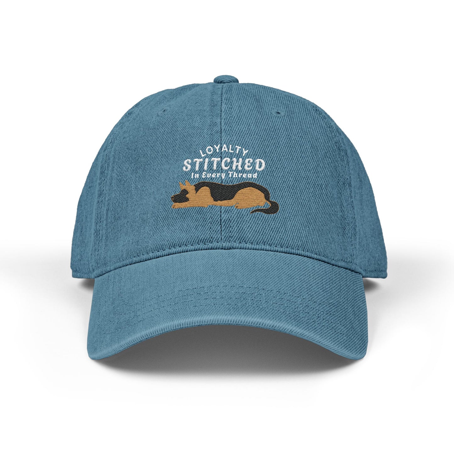 German Shepherd Embroidered Denim Hat - Loyalty Stitched in Every Thread