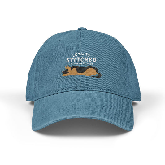 German Shepherd Embroidered Denim Hat - Loyalty Stitched in Every Thread