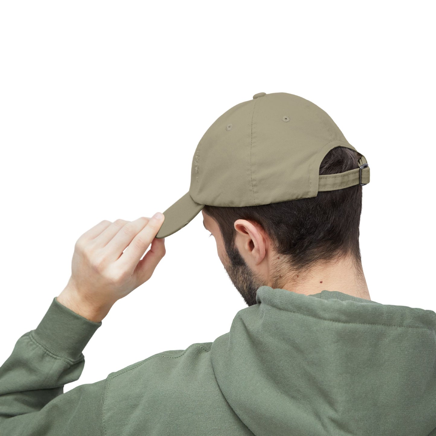 Unisex Distressed Cap Featuring a Trainer Leading German Shepherd, Dog Trainer Gift