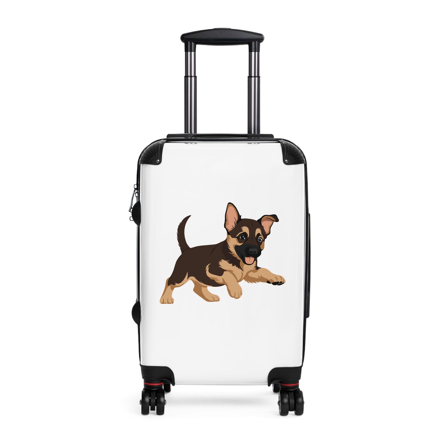 Dog  Lover Travel Suitcase Featuring a Graphic of Cute Playing German Shepherd Puppy