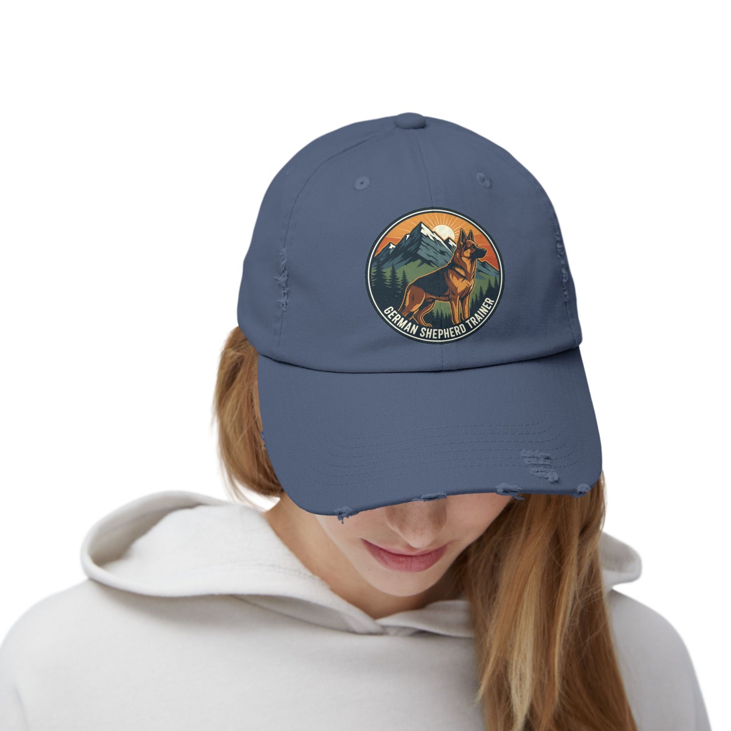 German Shepherd Trainer Cap | Distressed Hat for Dog Lovers | Perfect Gift for Pet Trainers