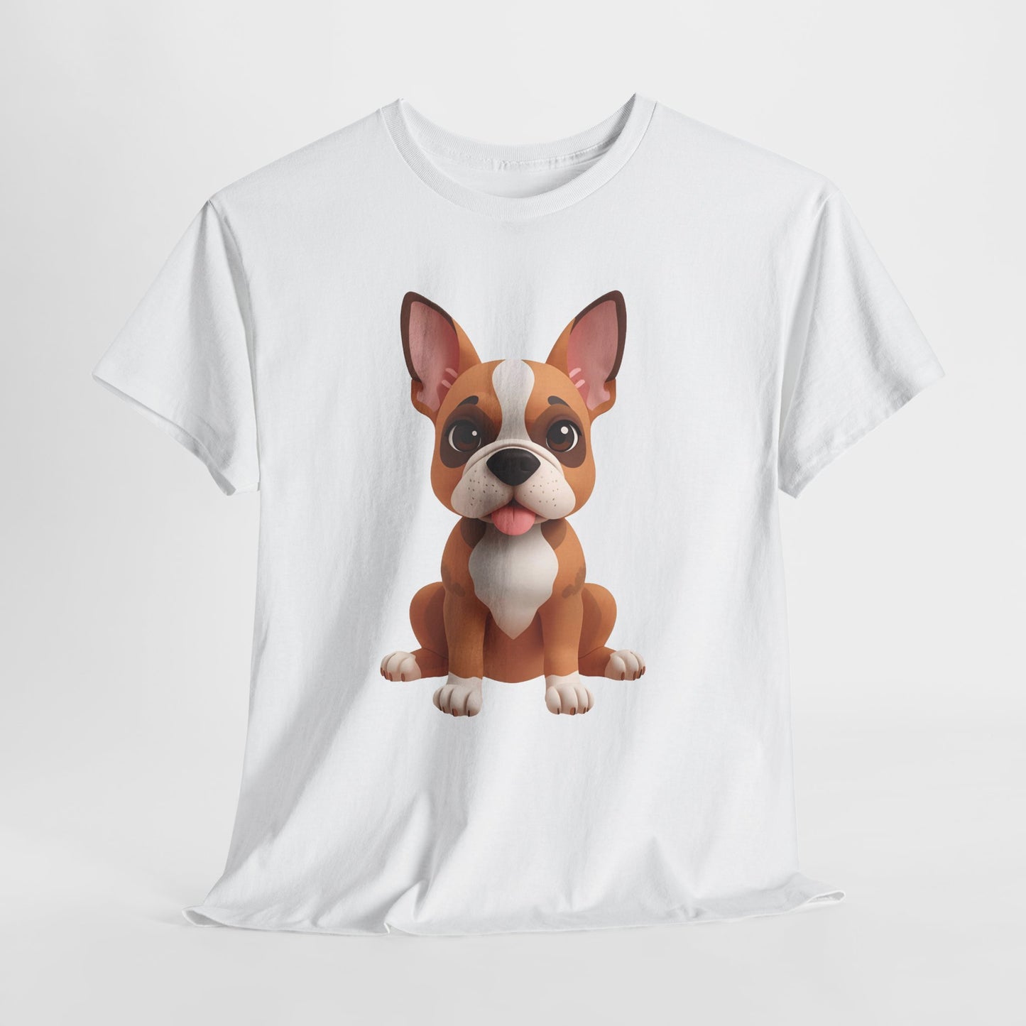 Cute 3D French Bulldog T-Shirt Unisex Heavy Cotton Tee, Dog Lover Gift