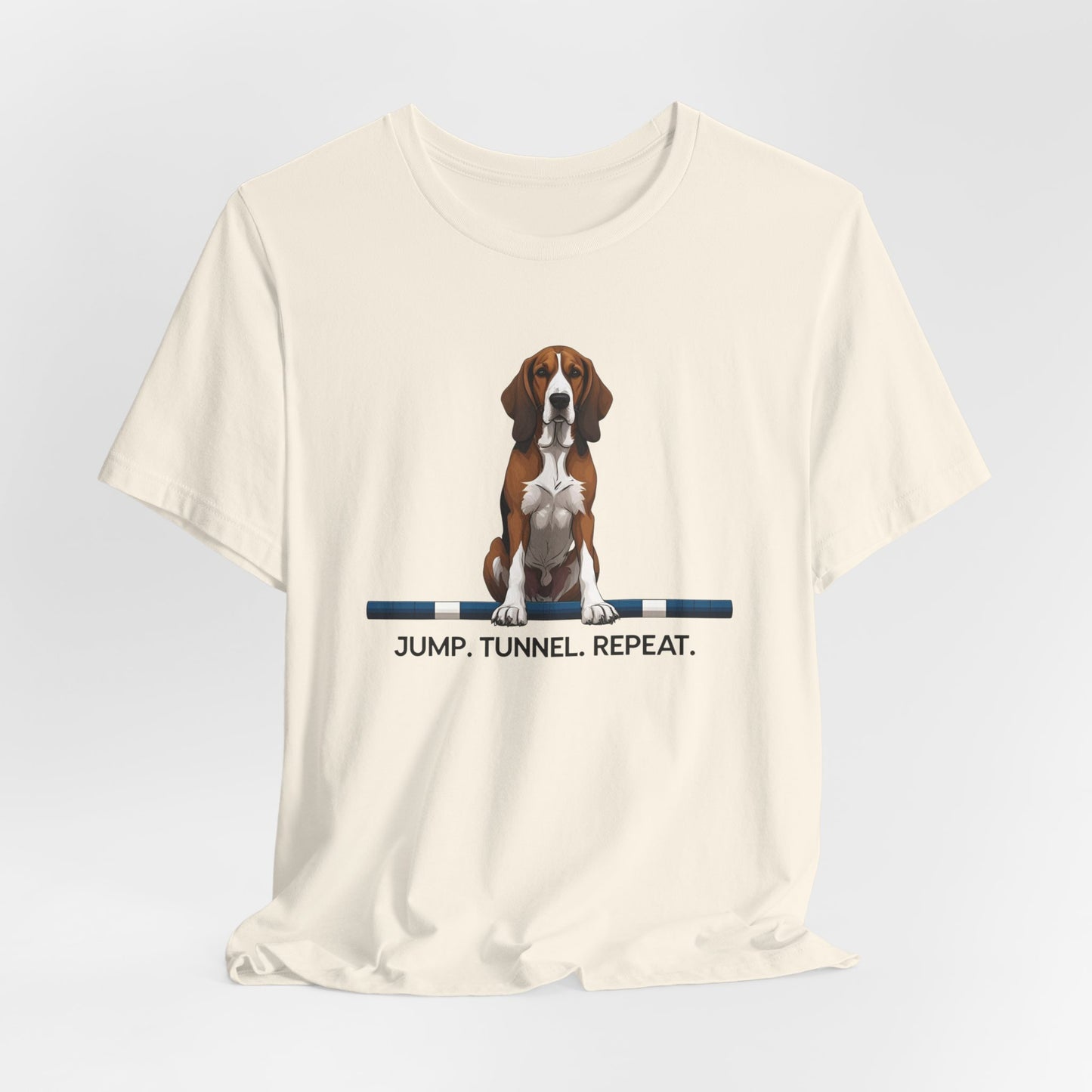 Dog Agility Tee, Fun Pet Lover Shirt, Jump Tunnel Repeat T-Shirt, Dog Enthusiast Apparel, Gift for Dog Owners