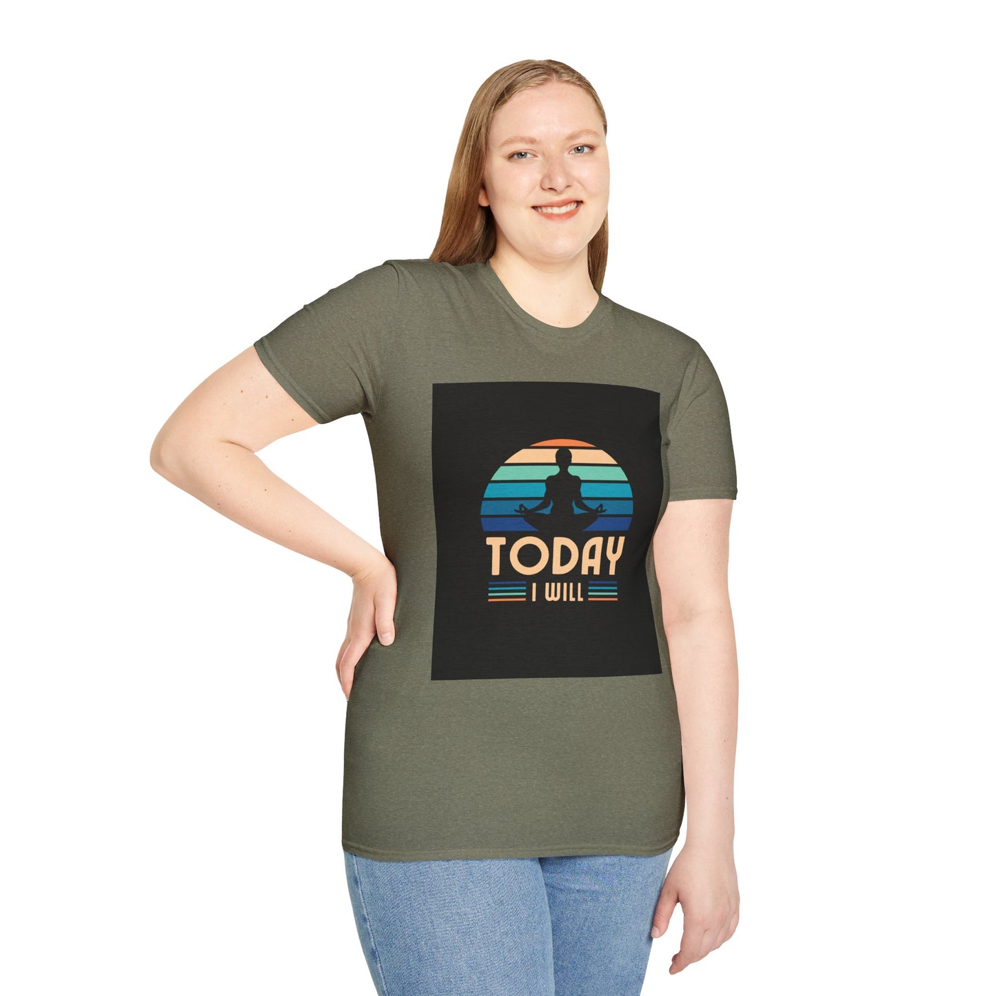Mindfulness Motivation Unisex T-Shirt, Positive Quote Today I Will Shirt, Inspirational Graphic Tee, Yoga Apparel, Gift for Meditation Lovers