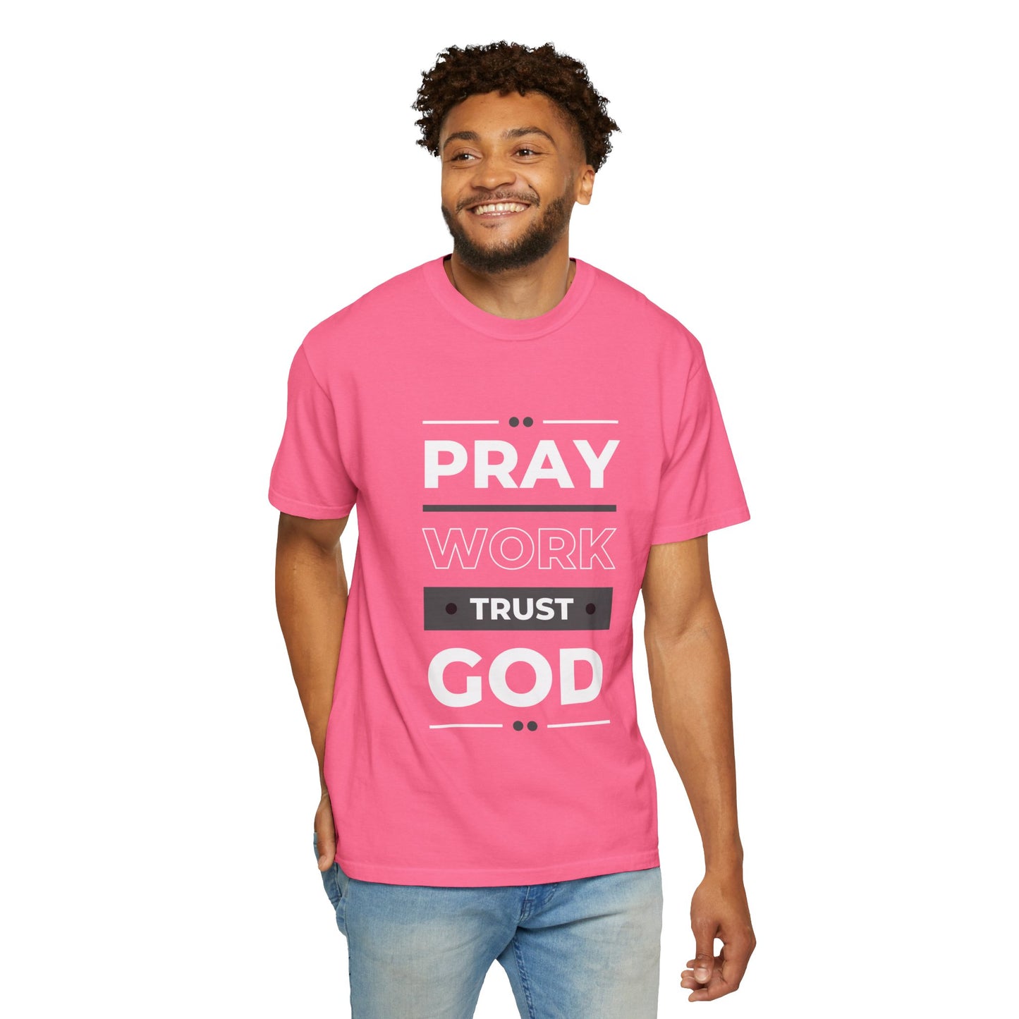 Faith-Inspired Garment-Dyed T-shirt, Inspirational Tee, God Trust Shirt, Religious Apparel, Motivational Gift, Unisex Fashion