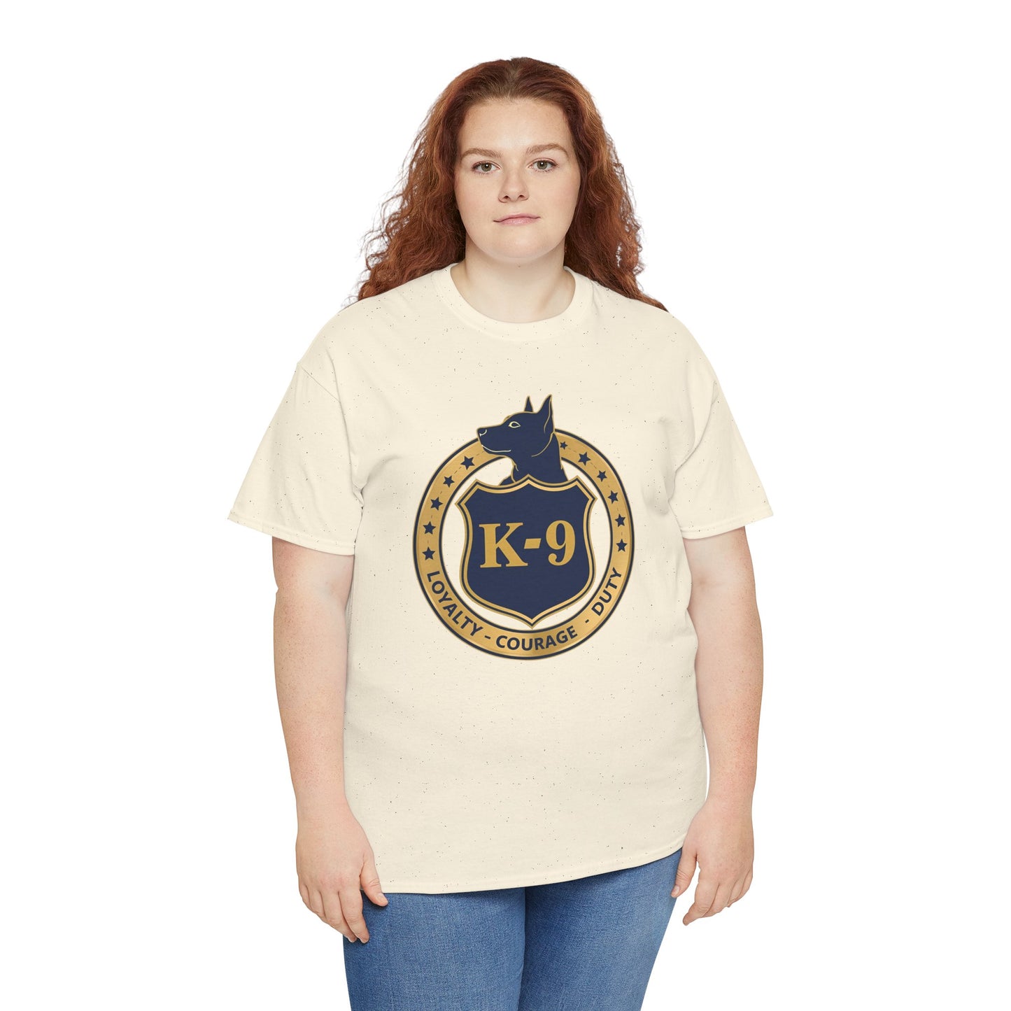 K-9 Police Unisex Heavy Cotton Tee - Loyalty Courage Duty | Dog Lover Gift, Law Enforcement Apparel, Dog Training Shirt