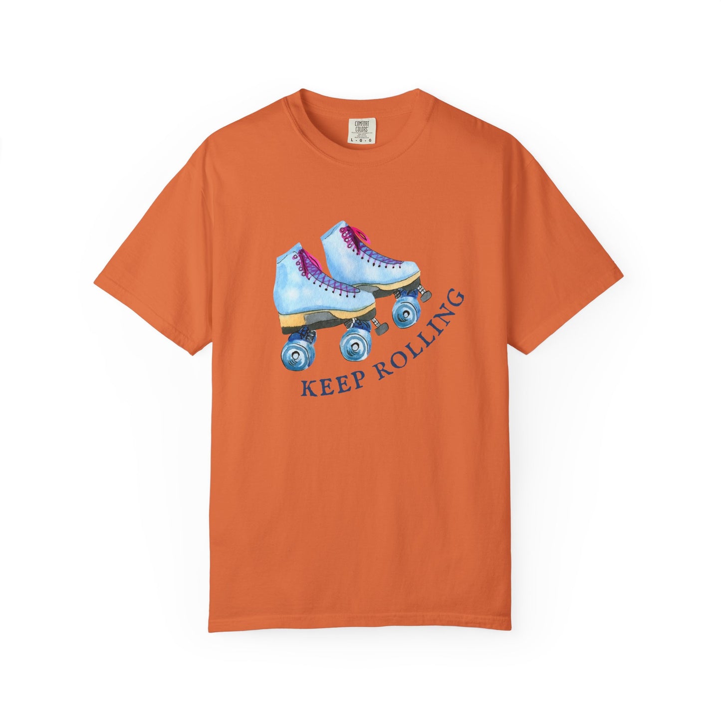 Keep Rolling Retro Roller Skates Tee, Vintage Skate T-shirt, Unisex Garment-Dyed Shirt, Fun Gift for Skating Lovers, Summer Apparel
