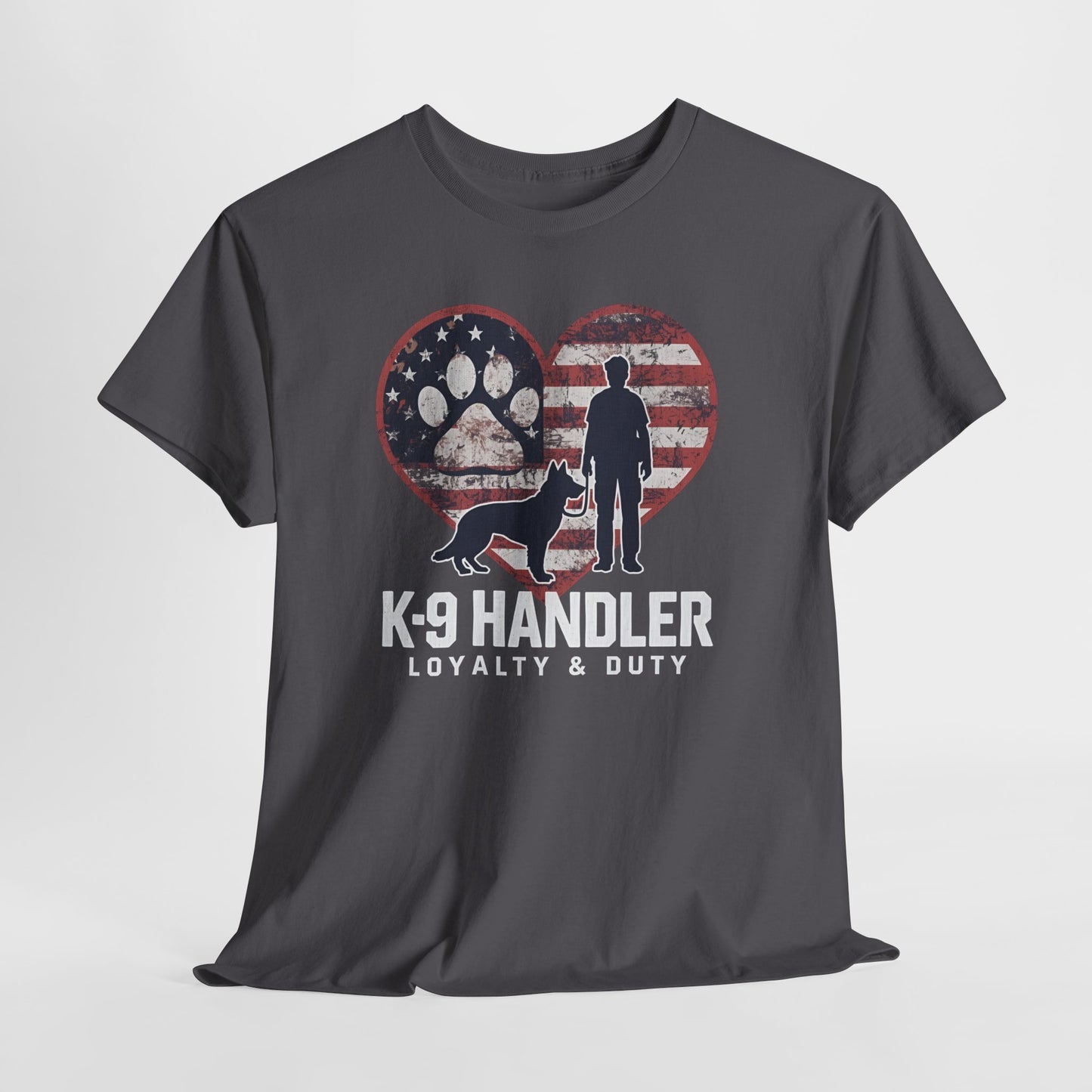 K-9 Handler Heart Tee | Loyalty & Duty T-Shirt | Dog Lover Gift, Police Support Shirt