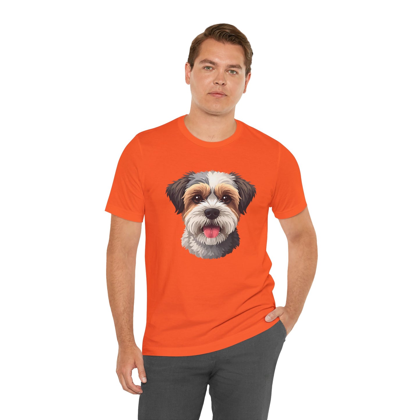 Unisex Dog Lover T-Shirt Featuring a 3D Design of Cute Fluffy Bichon Frise Mix | Gift for Dog Owners