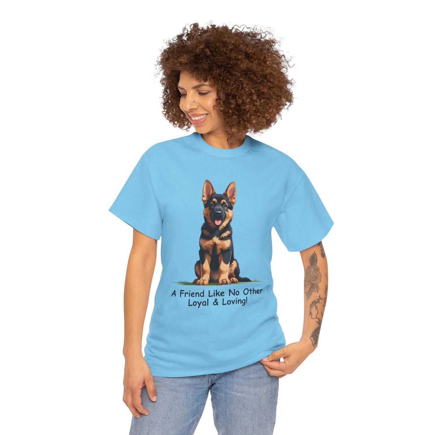 Adorable German Shepherd Puppy Lover Tee: A Friend Like No Other, Dog Owner Gift, Dog Mom Shirt, Gifts for Animal Lovers, Unisex Cotton T-shirt