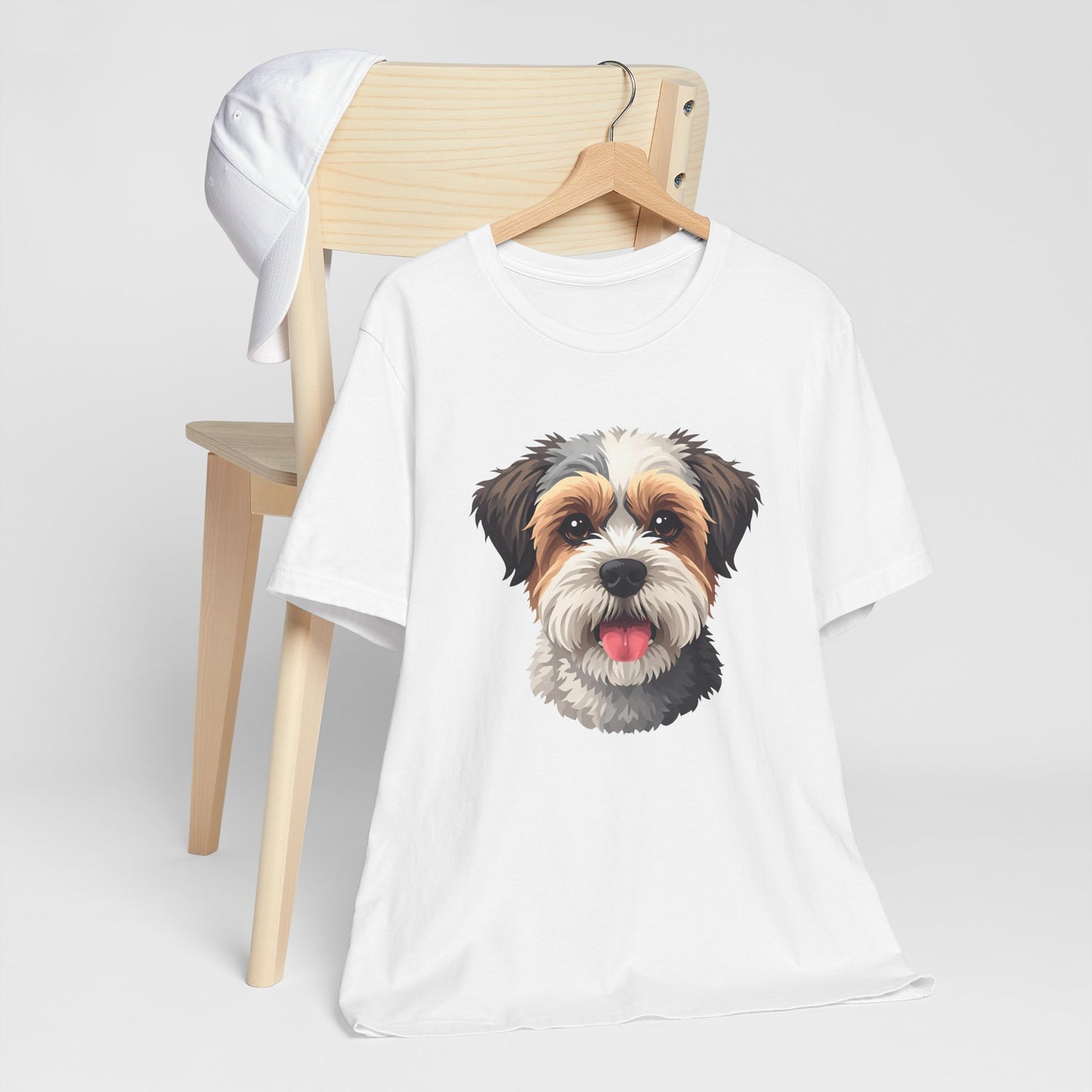 Unisex Dog Lover T-Shirt Featuring a 3D Design of Cute Fluffy Bichon Frise Mix | Gift for Dog Owners
