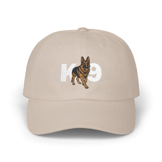 Classic Embroidered K9 Dad Cap Featuring German Shepherd | Dog Lover's Hat, Pet Owner Gift, Adjustable Baseball Cap
