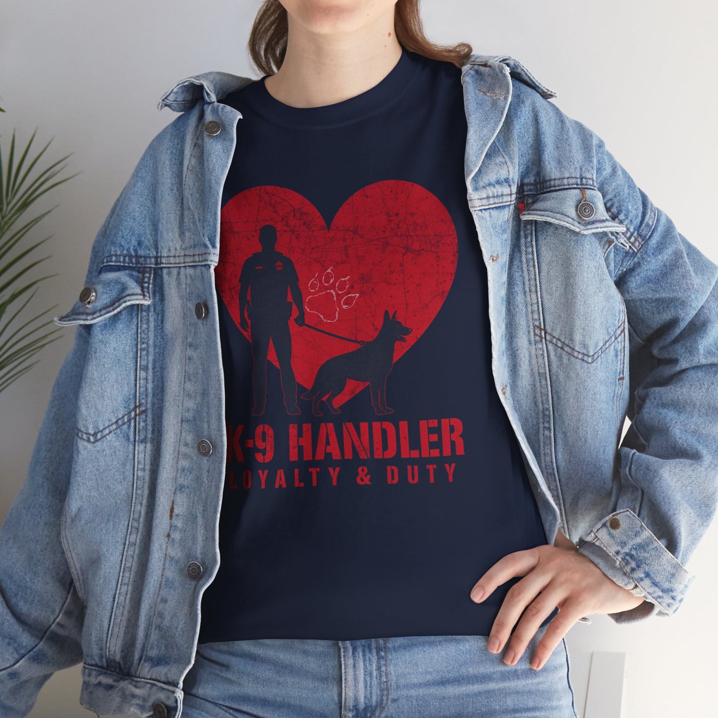 K-9 Handler Heavy Cotton Tee - Loyalty & Duty Shirt, Dog Lover Gift