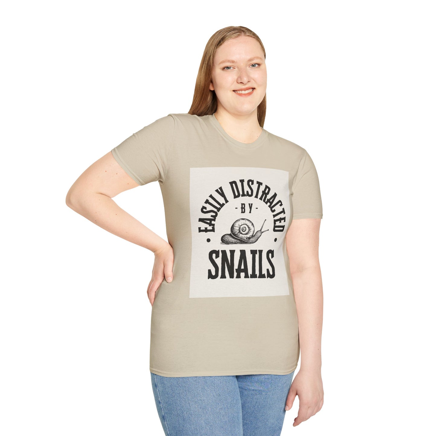 Easily Distracted by Snails Vintage T-Shirt, Funny Snail Tee, Gift for Nature Lovers, Humorous Graphic Shirt, Cute Casual Wear