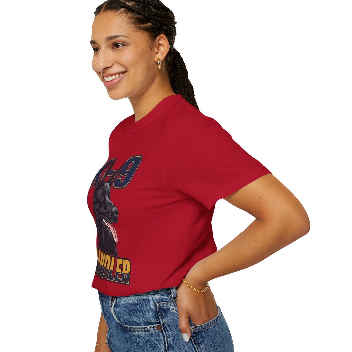 Black German Shepherd K-9 Handler T-Shirt, Garment-Dyed Unisex Tee for Dog Lovers