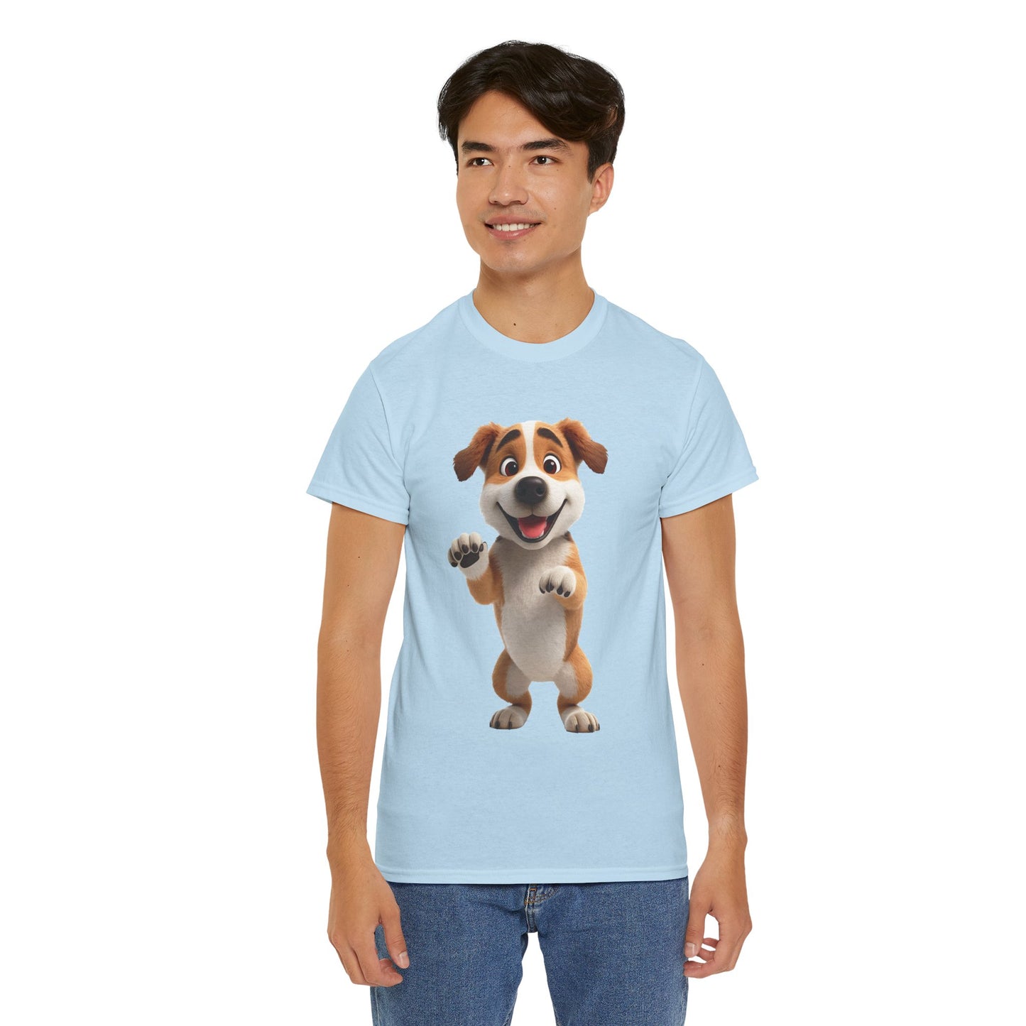 Cute Dog 3D Graphic Tee, Unisex Heavy Cotton T-Shirt, Dog Lover Gift, Fun Casual Wear