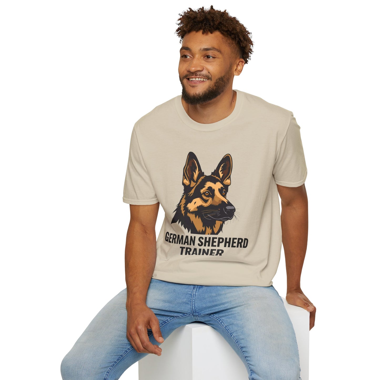 German Shepherd Trainer Unisex Softstyle T-Shirt, Dog Lover Gift, Pet Trainer Apparel
