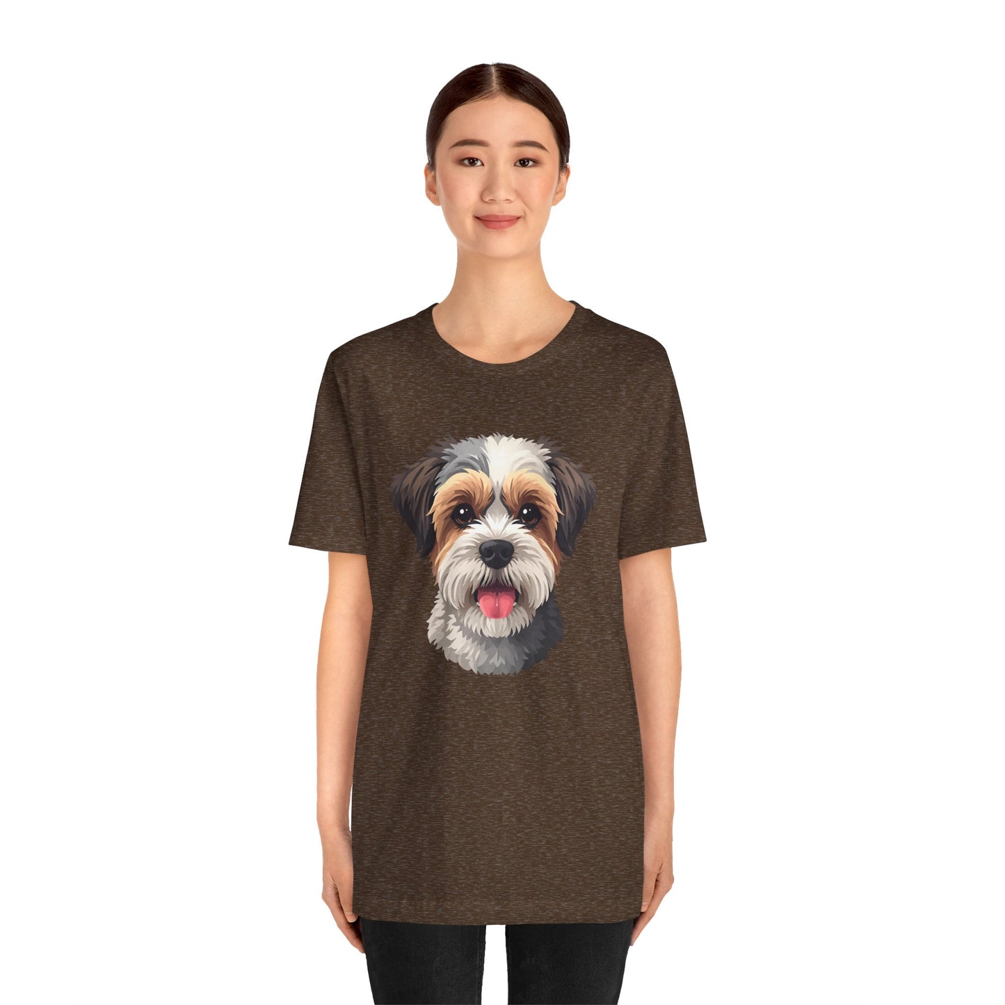 Unisex Dog Lover T-Shirt Featuring a 3D Design of Cute Fluffy Bichon Frise Mix | Gift for Dog Owners