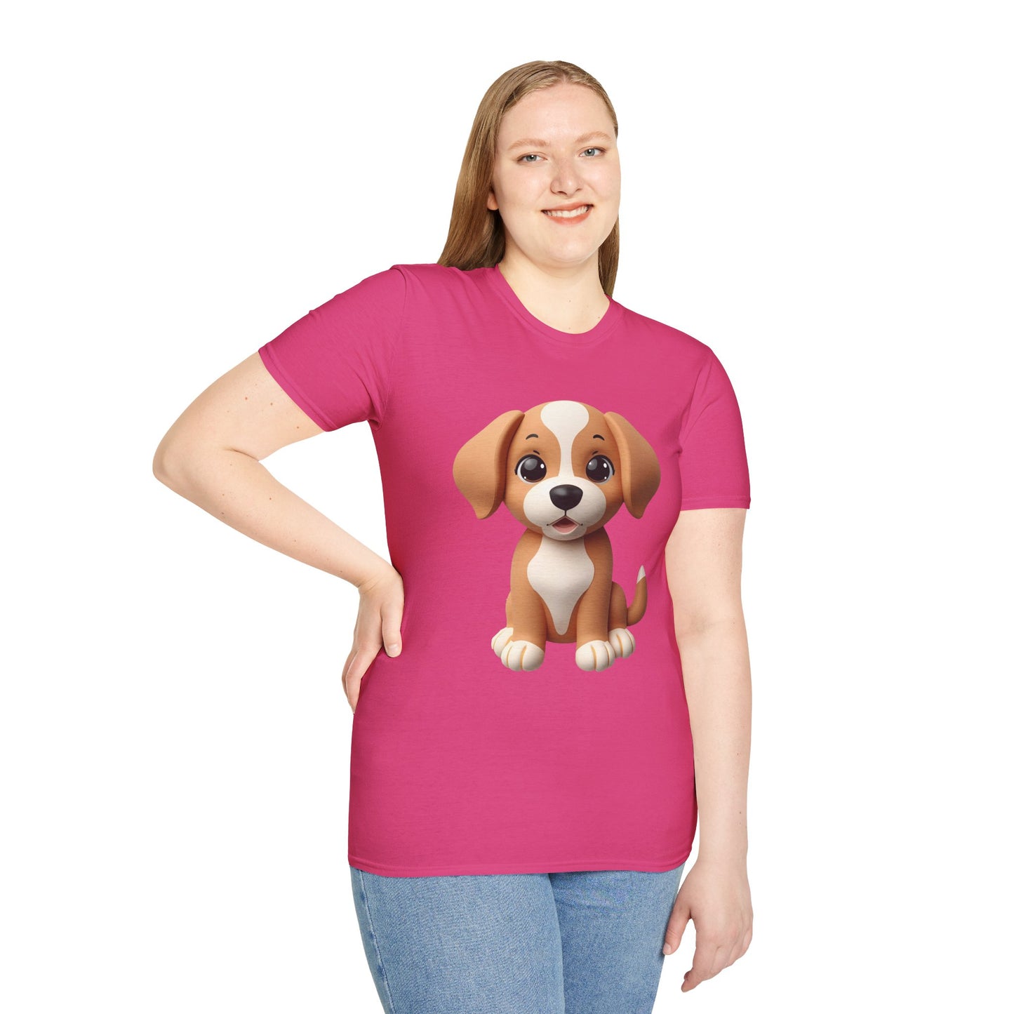 Adorable Puppy 3D Graphic T-Shirt for Dog Lovers, Cute Pet Shirt