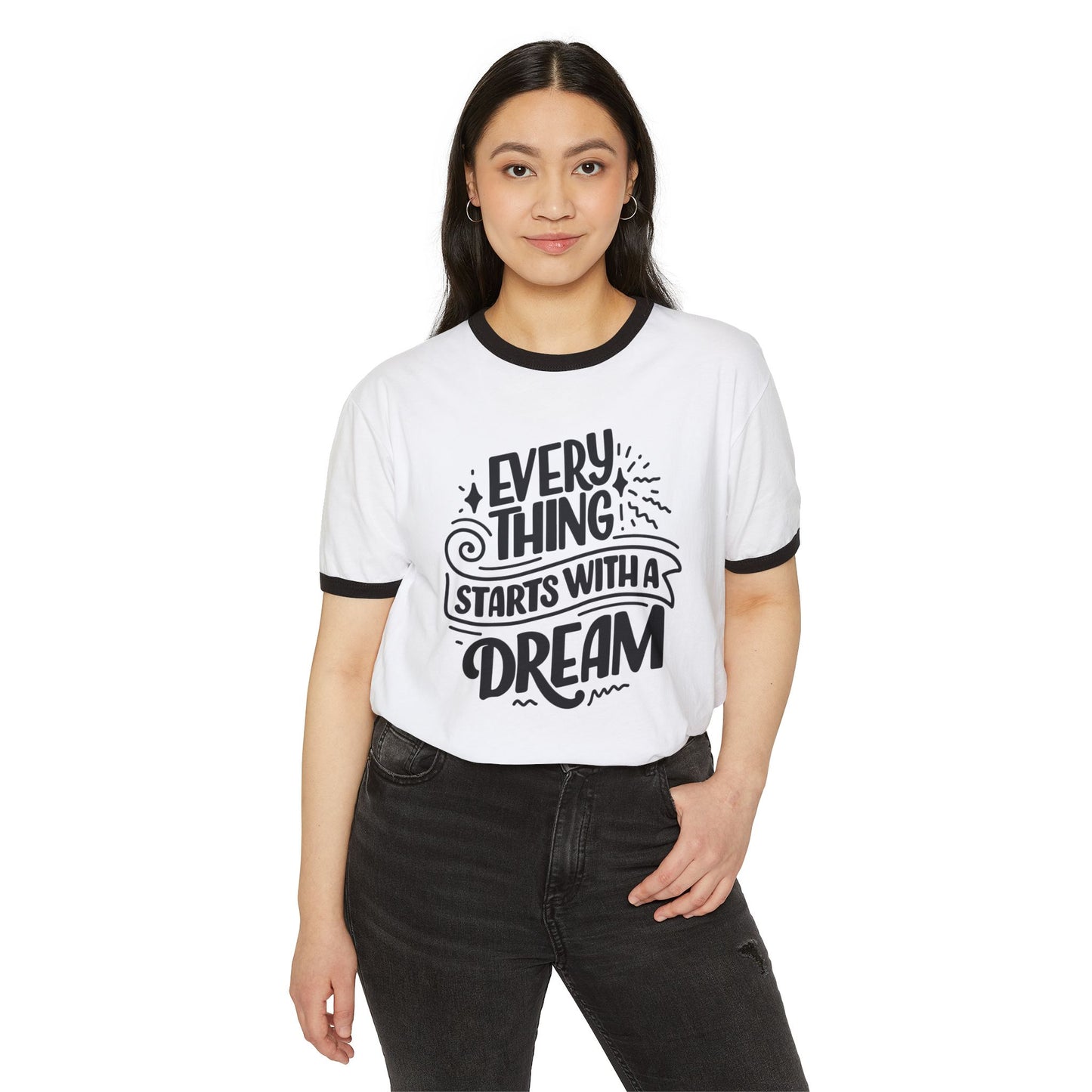 Inspirational Dream T-Shirt - Everything Starts With a Dream, Unisex Cotton Tee for Motivation, Gift for Dreamers, Positive Quote Tee