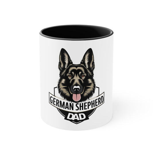 German Shepherd Accent Dad Mug - Perfect Gift for Pet Lovers, Dog Dads, Coffee Lovers, Father's Day, Birthdays, Animal Lovers