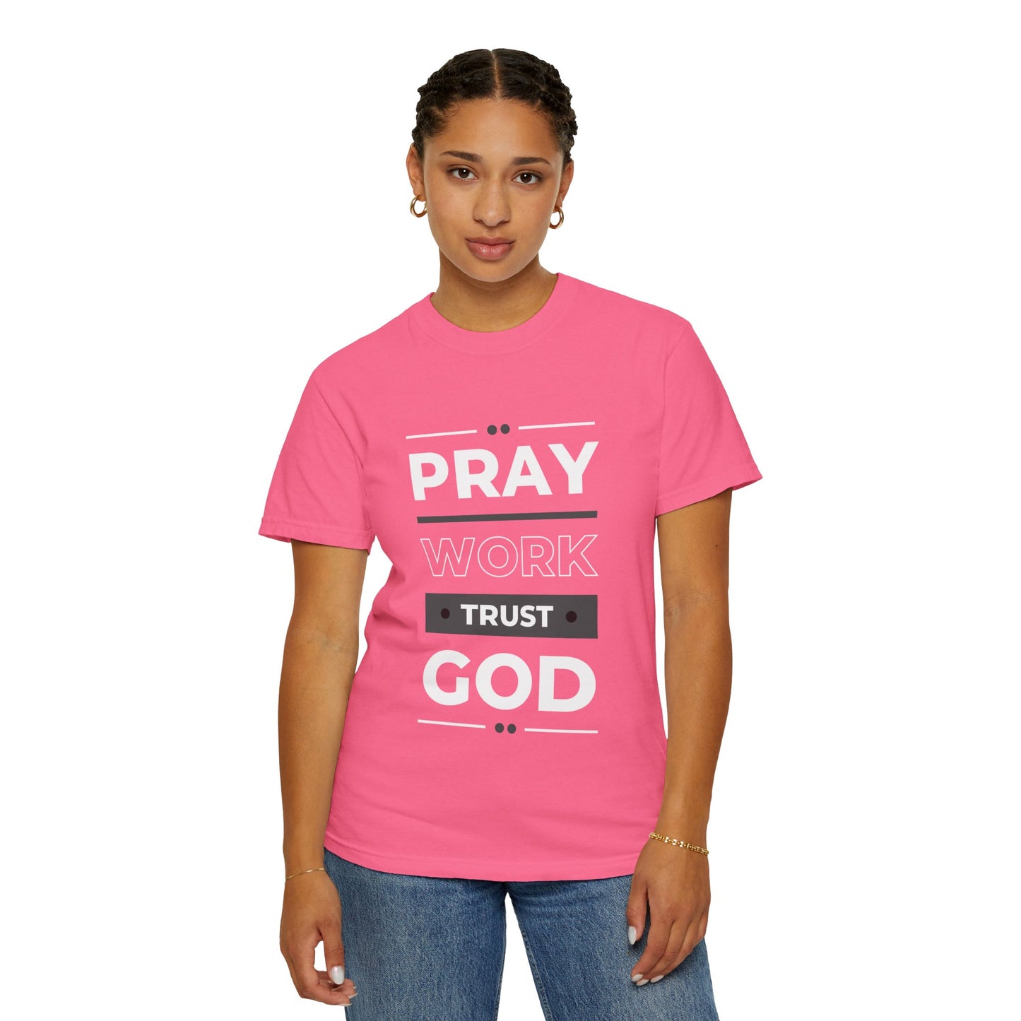 Faith-Inspired Garment-Dyed T-shirt, Inspirational Tee, God Trust Shirt, Religious Apparel, Motivational Gift, Unisex Fashion