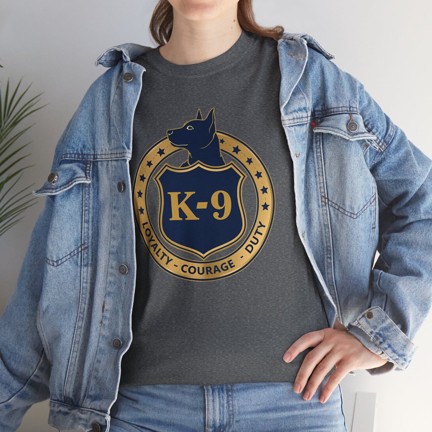 K-9 Police Unisex Heavy Cotton Tee - Loyalty Courage Duty | Dog Lover Gift, Law Enforcement Apparel, Dog Training Shirt