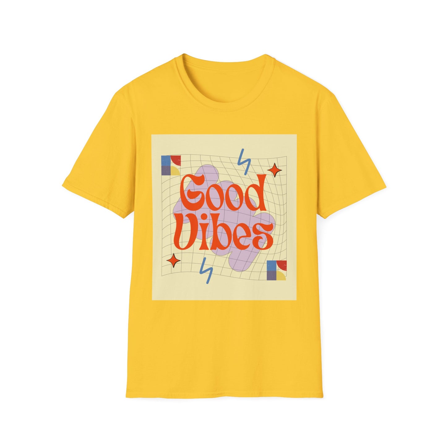 Good Vibes Unisex Softstyle T-Shirt, Relaxed Fit Tee, Casual Wear, Gift Idea, Positive Quotes, Everyday Comfort, Summer Fashion
