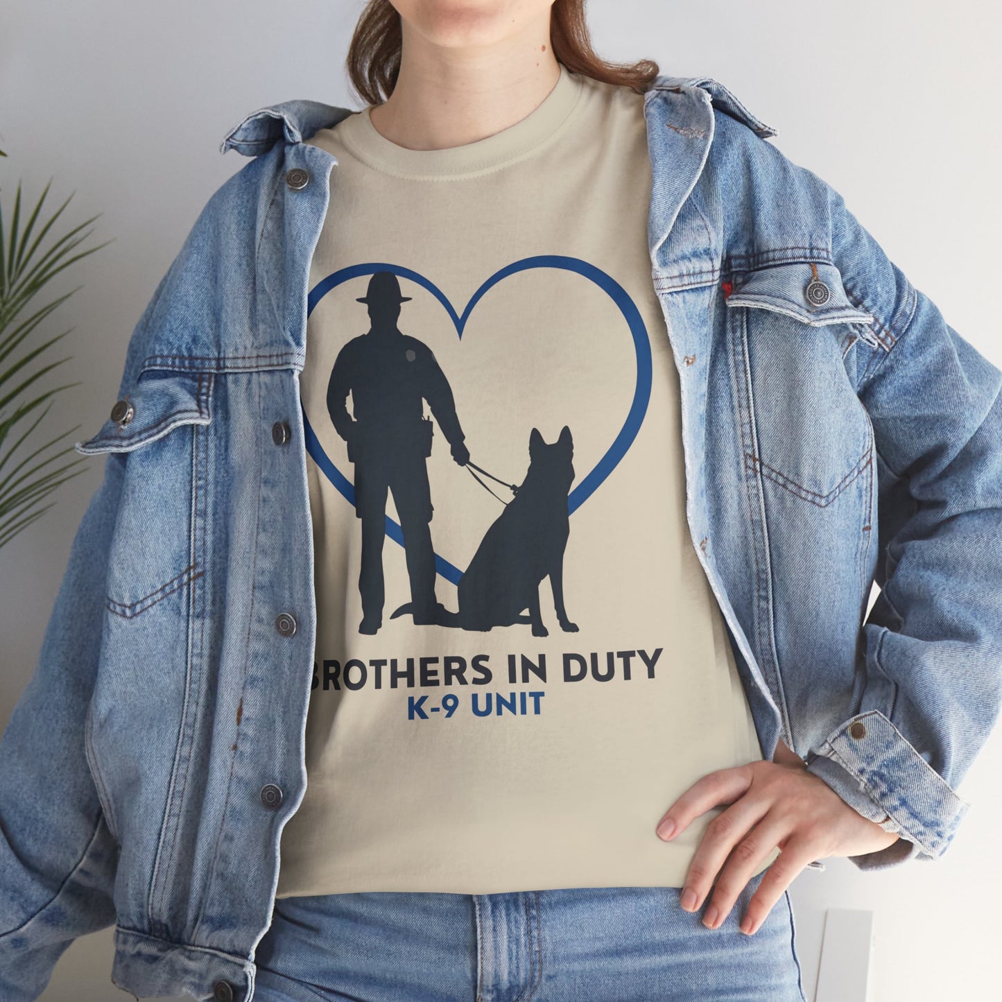 Heartfelt K-9 Unit Tee - Brothers In Duty | Police Officer Gift, Dog Lover Shirt, Law Enforcement Apparel