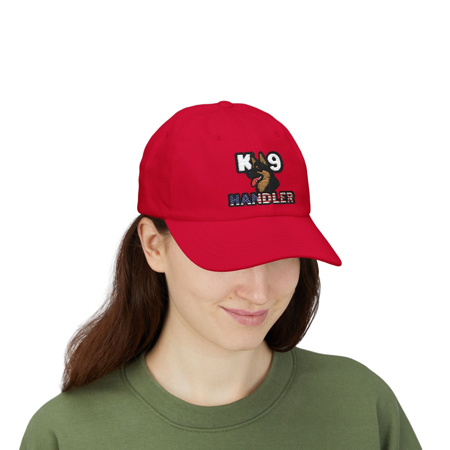 Embroidered K9 Handler Classic Dad Cap Featuring a German Shepherd