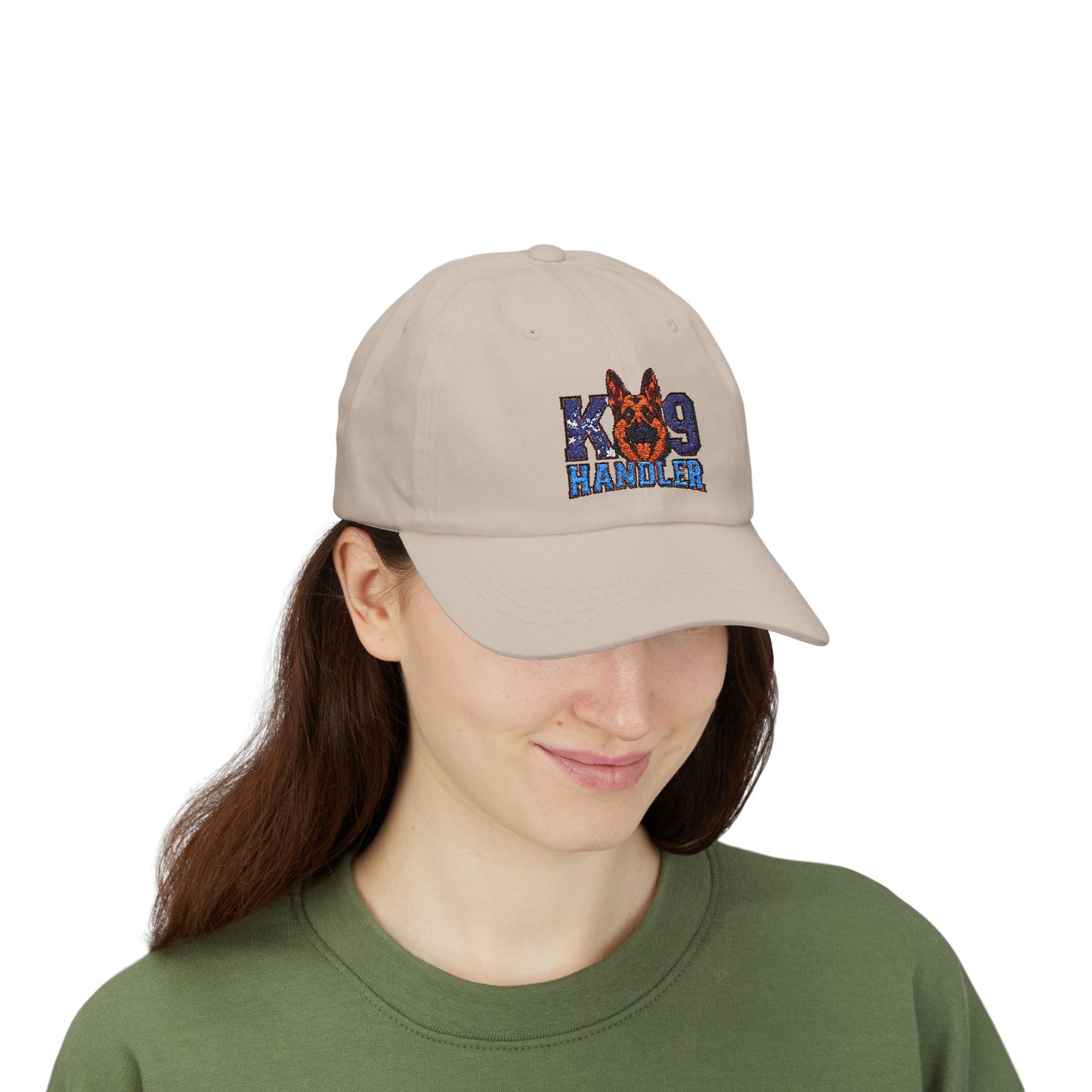 K9 Handler Classic Embroidered Dad Cap Featuring German Shepherd – Perfect Gift for Dog Lovers, Adjustable Hat for Outdoor Adventures