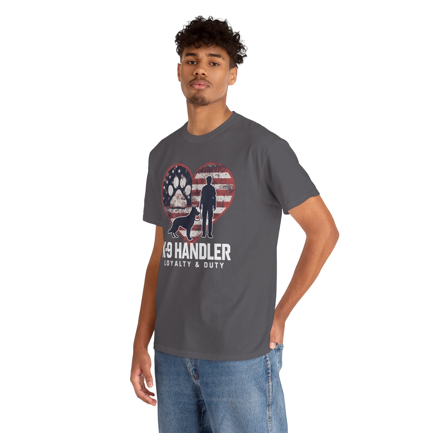 K-9 Handler Heart Tee | Loyalty & Duty T-Shirt | Dog Lover Gift, Police Support Shirt