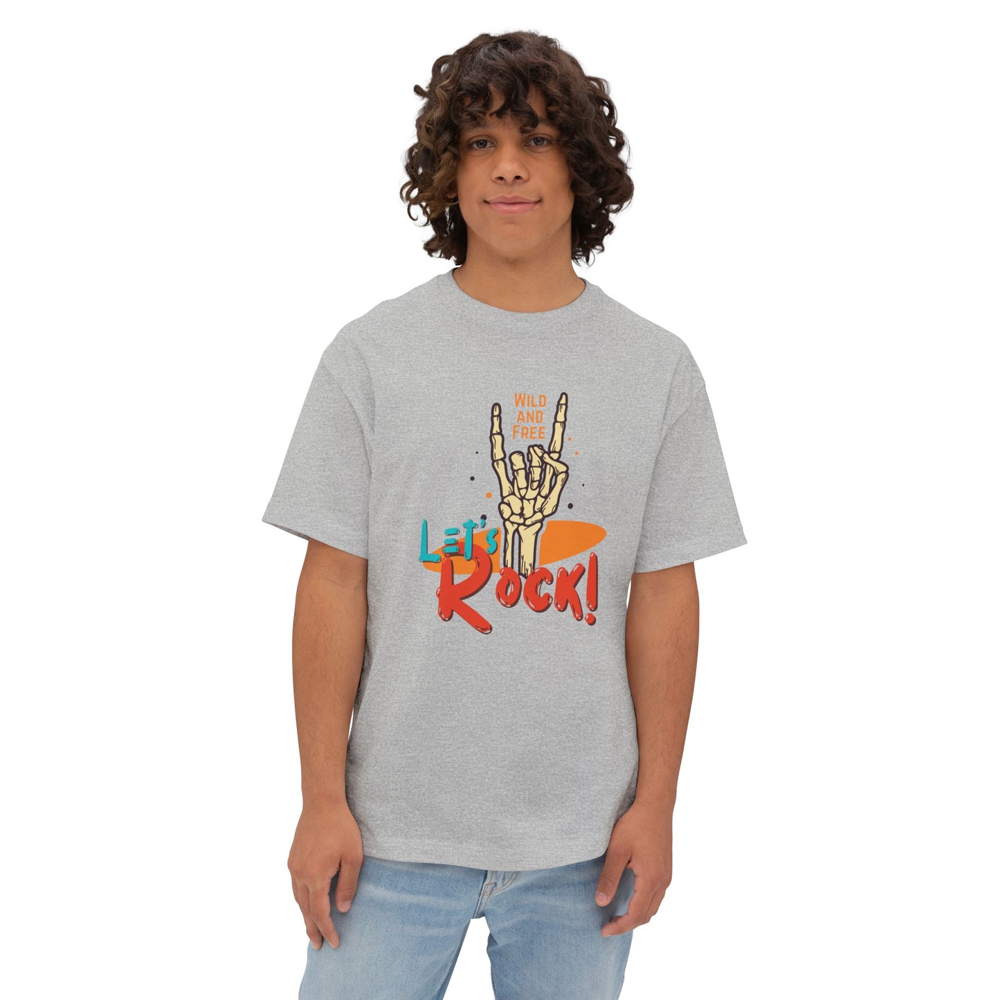 Let's Rock Unisex Oversized Tee - Wild & Free Graphic Shirt, Casual Tee, Music Lover Gift, Festival Wear, Summer Style