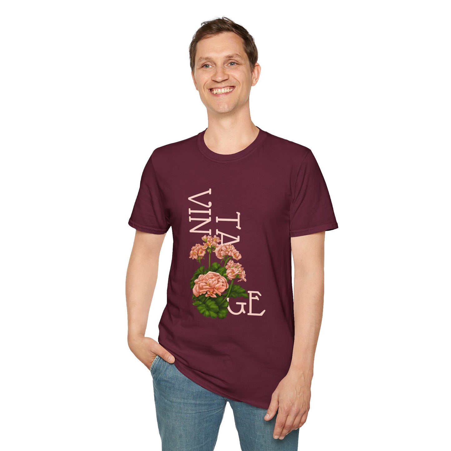Vintage Floral Graphic Tee, Retro Flower Shirt, Unisex Casual T-Shirt, Gift for Plant Lovers, Summer Fashion