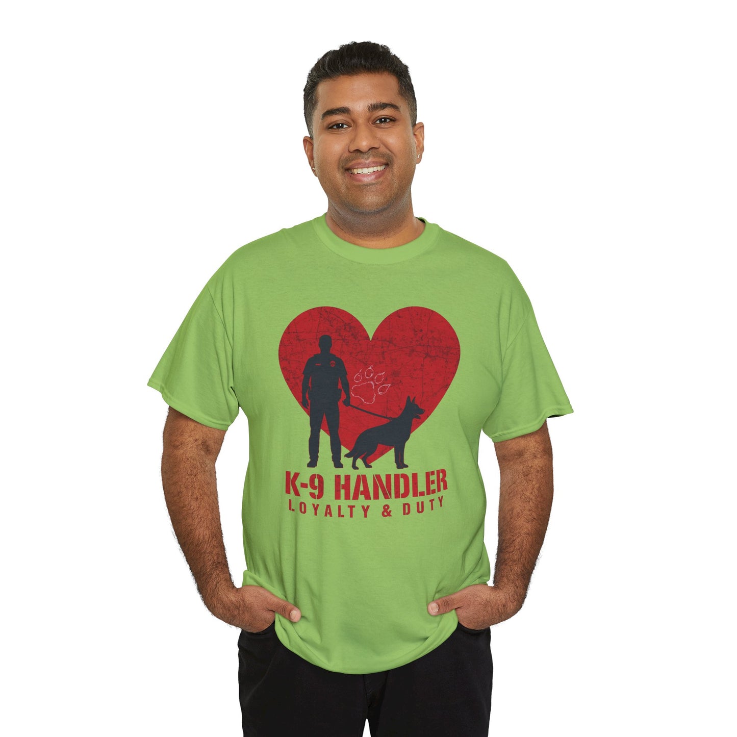 K-9 Handler Heavy Cotton Tee - Loyalty & Duty Shirt, Dog Lover Gift