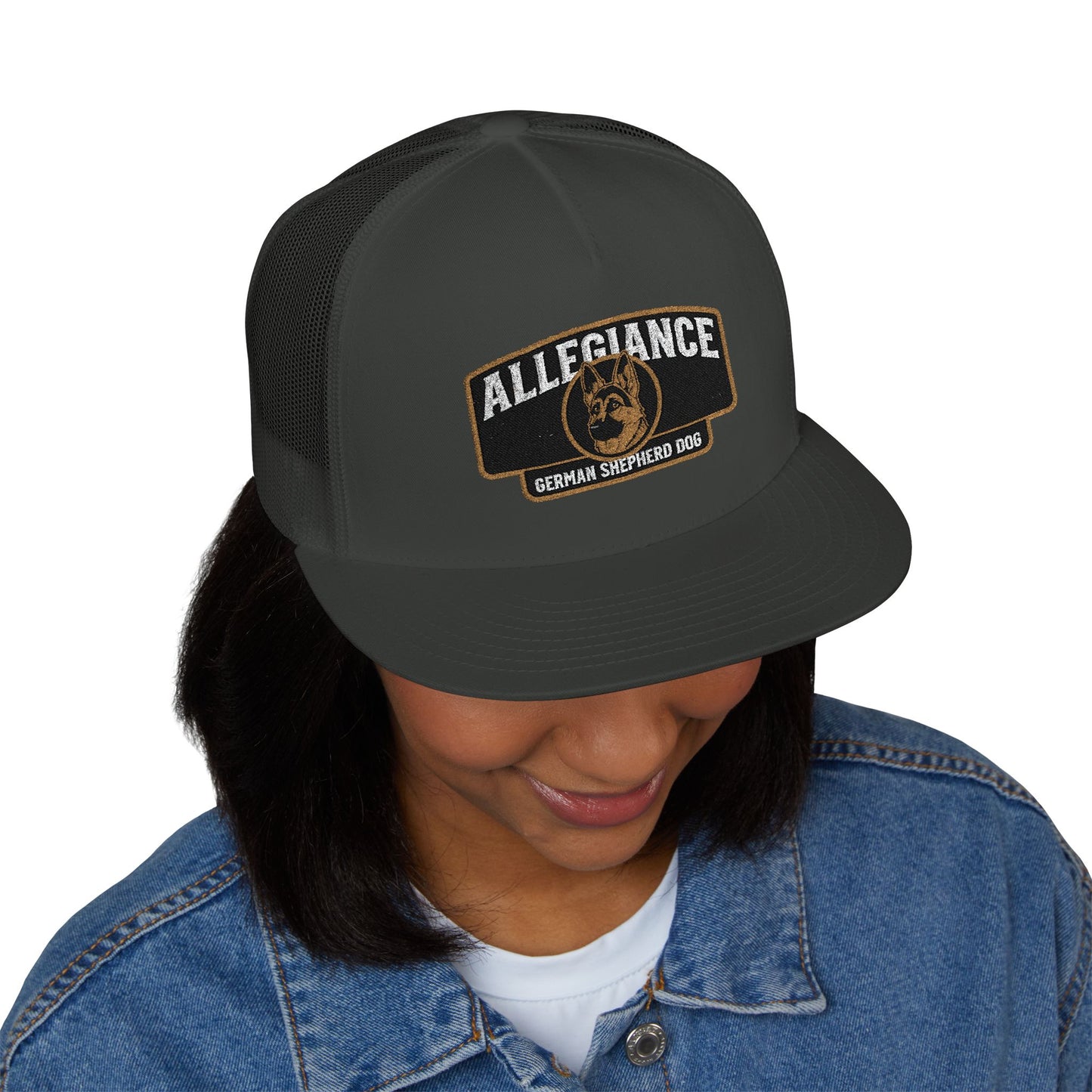 German Shepherd Embroidered 5 Panel Trucker Cap | Allegiance | Perfect Gift for Dog Lovers